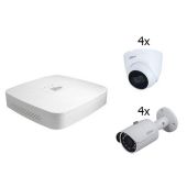 Dahua NVR4108-P Bundel - Recorder + 4x Bullet Camera / 4x Turret Dome Camera - 10% Bundelkorting