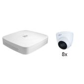 Dahua NVR4108-P Bundel - Recorder + 8x Turret Dome Camera - 10% Bundelkorting